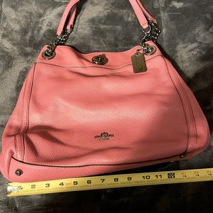 Coach bag!! Pink in color with gunmetal gray chain strap! Excellent condition!!!